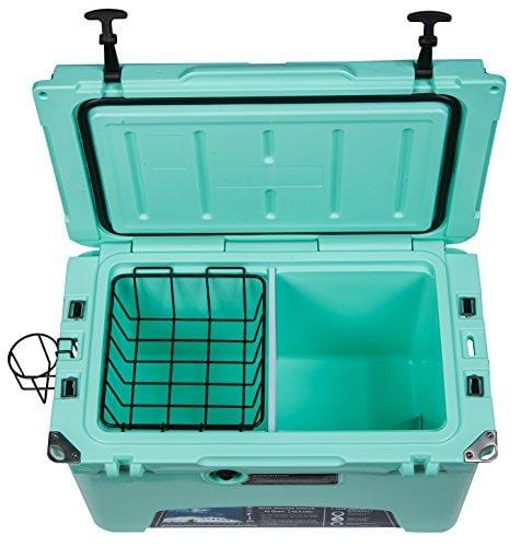 MILEE - Iceland Cooler with Divider, Basket and Cup holder, 45 QT - Green