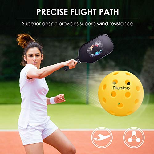 niupipo Indoor and Outdoor Pickleball Balls, Professional Pickleball Balls Set of 3 Indoor Pickleballs and 3 Outdoor Pickleballs, Highly Durable, Maximum Bounce Pop and Precise Flight Path