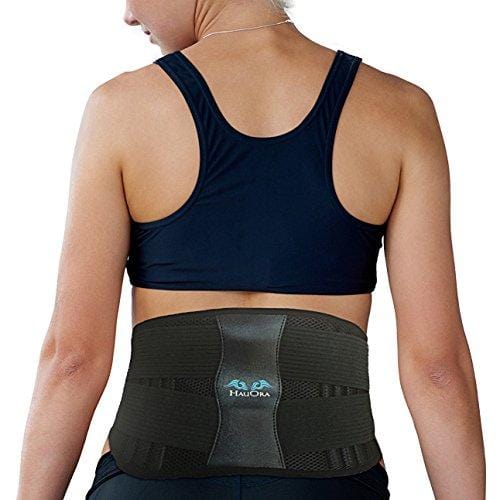 Lumbar Support Belt - Lower Back Brace - Heat & Ice Pack Included For Instant Pain Relief - Adjustable Compression To Suit Your Body - Wear It Everywhere - Gym Office Home - FDA Approved