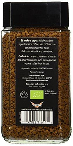 Mount Hagen: Organic café liofiliza Café Instantáneo ( Pack of 3 x 3,53 oz) (Pack of 3)