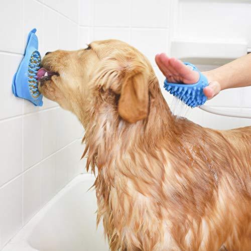 Aquapaw Slow Treater Treat Dispensing Mat Suctions to Wall for Pet Bathing, Grooming, and Dog Training