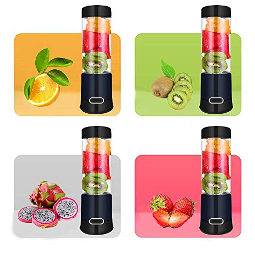 Portable Blender, Portable Blender Juicer Cup, Smoothie Blender, Stainless blades 16500rpm, 5000mAH USB Rechargeable Cordless Smoothie Glass Blender for Travel, Gym, Picnic, Kitchen (FDA, BPA free) (Double Portable blender)
