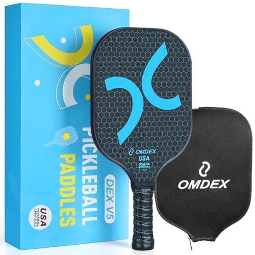 OMDEX V5 Pickleball Paddle, Carbon Fiber Pickleball Paddle Set USAPA Approved, Lightweight Pickleball Racket, Pickle Ball Paddle Gifts for Women Men