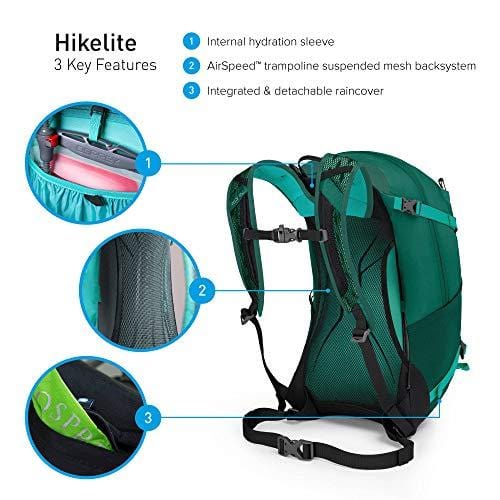 Osprey Packs Hikelite 26 Backpack, Aloe Green, One Size