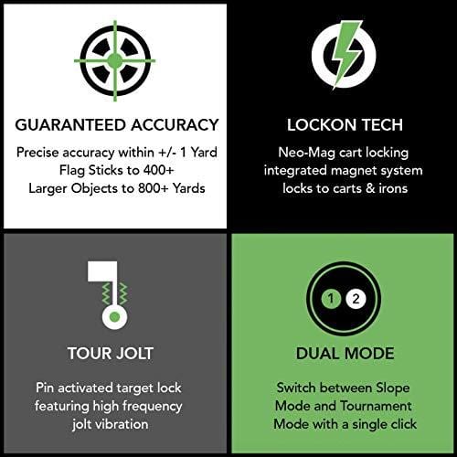 Upside Golf LOCKON Rangefinder - Worlds First Built-in Magnet, Pinseeker Lock, Slope Mode, 6X Laser Rangefinder 650+ Yards, Accurate Distance to 1 Yard, Water Resistant Tournament Legal Rangefinder