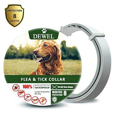 Fedciory Flea and Tick Prevention Collar for Dogs Up to 8 Months Protection Hypoallergenic and Waterproof Flea & Tick Control Adjustable Size Fits All Large Medium and Small Dog