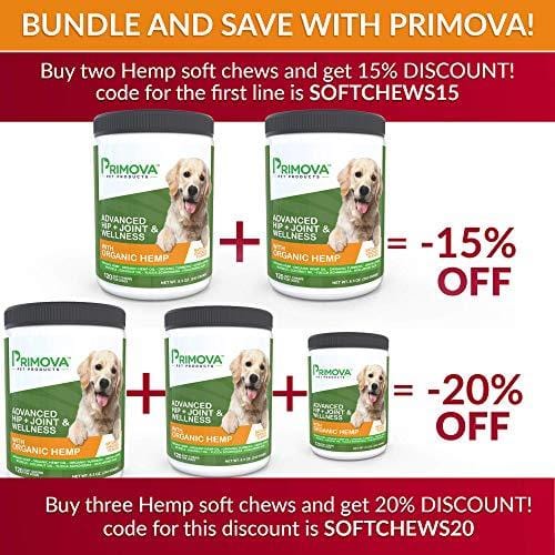Hemp Hip and Joint Supplement for Dogs 120 Soft chews - Improves Mobility, Reduces Pain and Inflammation with Organic Hemp Oil, Turmeric, Green Lipped Mussel, Coconut oil,Omega 3-6 - MADE IN USA