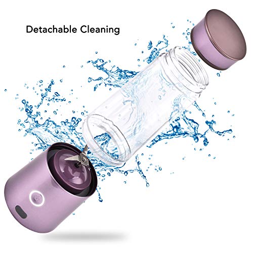 Kacsoo Portable Smoothie Blender, M650 USB Blender for Shakes and Smoothies, Fruit Mixer Juicer Cup, Multifunctional Single Serve Personal Travel Blender, with 5200 mAh Rechargeable Battery, FDA BPA Fre (Purple)