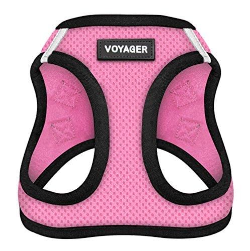 Voyager Step-In Air Dog Harness - All Weather Mesh, Step In Vest Harness  for Small and Medium Dogs by Best Pet Supplies - Pink Base, Small (Chest
