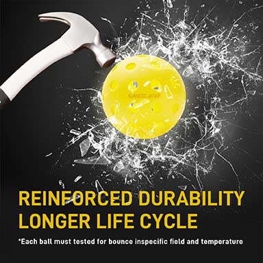 Pickleballs Balls - Vicleo Pickleball Outdoor Balls 6-Pack for Tournament Play, Professional Performance(Yellow)