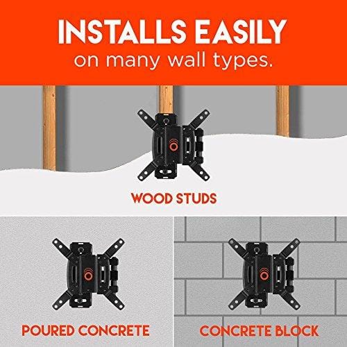 ECHOGEAR Full Motion Articulating TV Wall Mount Bracket for Most 15-39 inch TVs & Computer Monitors Featuring 10.5" of Extension, 90º of Swivel, 16º of Tilt - EGSF1-BK