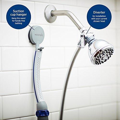 Waterpik PPR-252 Pet Wand Pro Dog Shower Attachment, 13", Blue/Grey System for Fast and Easy Bathing