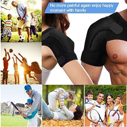 Shoulder Brace for Women Men, Rotator Cuff Support Adjustable Belt & Pressure Pad Shoulder Compression Sleeve for Shoulder Impingement Syndrome, Pain Relief, Tendonitis, Arthritis, Injury Prevention