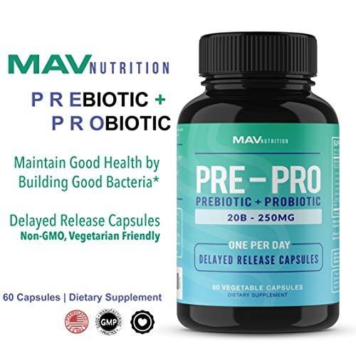 Pre+Probiotic Formula Designed to Support Digestion and Build Good Bacteria in The Gut While Maintaining Support for The Overall Health of Body - 7 Powerful Strains; Vegetarian Friendly; Non-GMO
