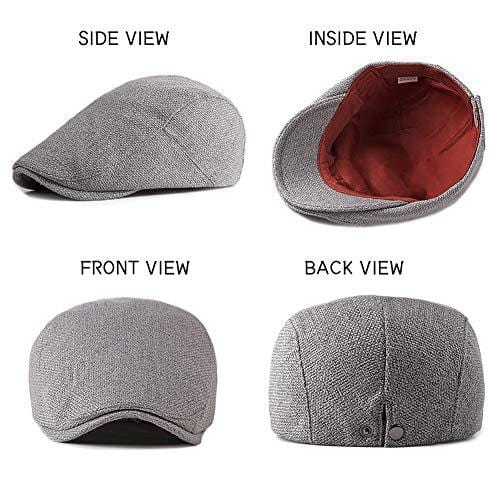 LANLEO Men's Newsboy Hat Cotton Gatsby Flat Ivy Driving Golf Cap (Gray-b) [product _type] LANLEO - Ultra Pickleball - The Pickleball Paddle MegaStore