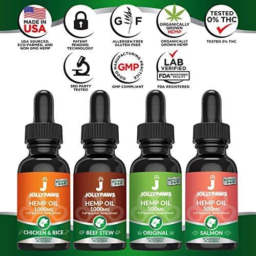 Hemp Oil for Dogs and Cats - 1000 MG - Pain Relief for Pets, Stress & Anxiety Relief - Chicken & Rice Flavor - Made in USA