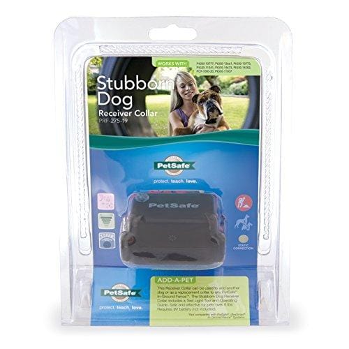 PetSafe Stubborn Dog Receiver Collar, In-Ground Fence Collar, Waterproof, with Tone, Vibration and Static Correction for dogs 8lb and Up