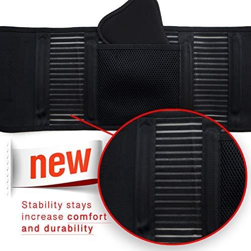 AireSupport by Dr. Hammond - Lumbar Support Back Brace with Reusable Ice/Hot Hot/Cold Pack and Removable Lumbar Pad and Back Brace - Soft Lumbar Back Brace - Lower Back Brace L/XL