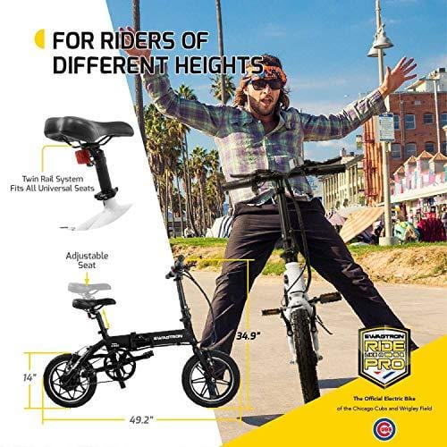 Swagtron Swagcycle EB-5 Lightweight & Aluminum Folding Ebike with Pedals, White, 58cm/Medium