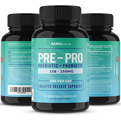 Pre+Probiotic Formula Designed to Support Digestion and Build Good Bacteria in The Gut While Maintaining Support for The Overall Health of Body - 7 Powerful Strains; Vegetarian Friendly; Non-GMO