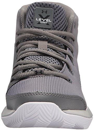 Under Armour Boys' Grade School X Level Ninja Basketball Shoe, Graphite (100)/White, 4.5
