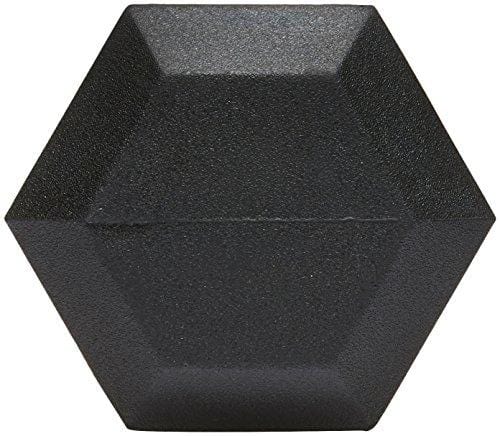 AmazonBasics Rubber Encased Hex Dumbbell Weight - 14.4 x 6.7 x 5.9 Inches, 50 Pounds