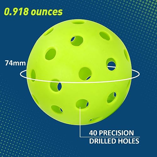 FUNUS Outdoor Pickleball Balls 40 Holes-4 Pack,12Pack, Durable, The Truest Flight and Most Bounce,Superior Balance Ideal for Tournament and Competition Play