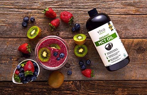 Viva Naturals USDA Organic MCT Oil (32 fl oz) – Made with 100% Organic Non-GMO Coconuts, Keto Friendly and Paleo Diet Certified