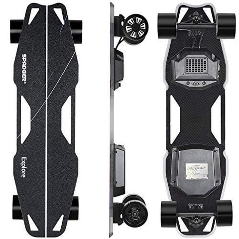 Spadger Electric Skateboard D5X Plus 35’’ Electric Longboard, 23Mph 900W Dual Motor, 12 Miles Range, Load up to 264Lbs, with Wireless Remote Control & APP Control Bulit-in LED Lights