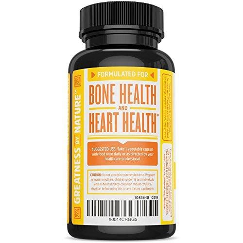 Vitamin K2 (MK7) with D3 Supplement - Vitamin D & K Complex - Bone and Heart Health Formula - 5000 IU Vitamin D3 & 90 mcg Vitamin K2 MK-7 - 60 Small & Easy to Swallow Vegetable Capsules