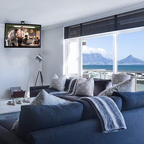 VIVO Manual Flip Down Ceiling Mount for 13" to 27" Flat Screens | Folding Tilt Pitched Roof & Under Cabinet Mounting for LCD TV and Monitors (MOUNT-M-FD27)