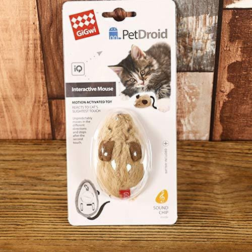 Vealind GiGwi Automatic Moving Mouse Cat Toy with Lifelike Sounds(Coffee-Ear)