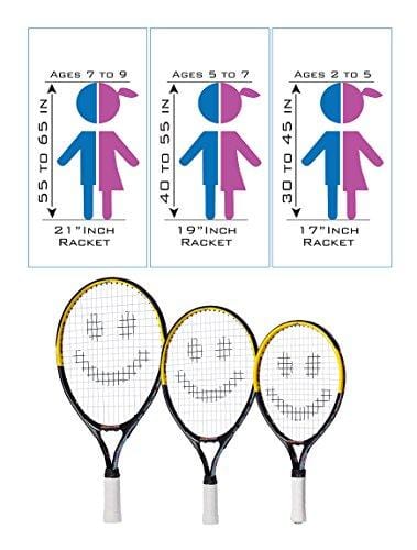 Street Tennis Club Tennis Rackets for Kids, 21-Inch, Black/Yellow