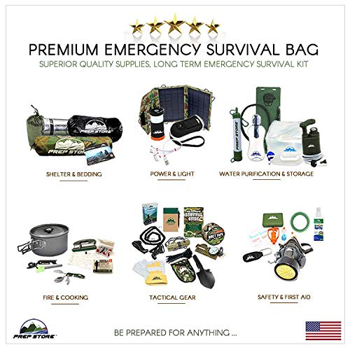 Prep Store - Premium - Emergency Survival Pack - Survival Kit - Bugout Bag - Hurricane Emergency Kit - Survival Bag - Bug Out Bag (Premium Kit)