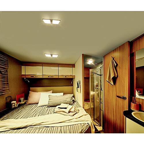 TURN RAISE Upgraded DC 12V RV LED Ceiling Double Dome Light, 48 Pcs LED Super Bright RV Interior Lighting for Car/RV/Trailer/Camper/Boat,Warm White 600 Lumens,4 Pack