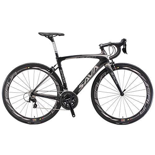 SAVADECK Herd 6.0 T800 Carbon Fiber 700C Road Bike Shimano 105 5800 Groupset 22 Speed Carbon Wheelset Seatpost Fork Ultra-Light 18.3 lbs Bicycle Black Grey 50cm