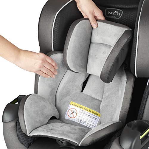 Evenflo Symphony Elite All-In-One Convertible Car Seat, 5-Point Infinite Slide Harness, Easy to Install, Forward / Rear Facing, Booster Seat, 110-lb Capacity, Multiple-Position Recline, Paramount Gray