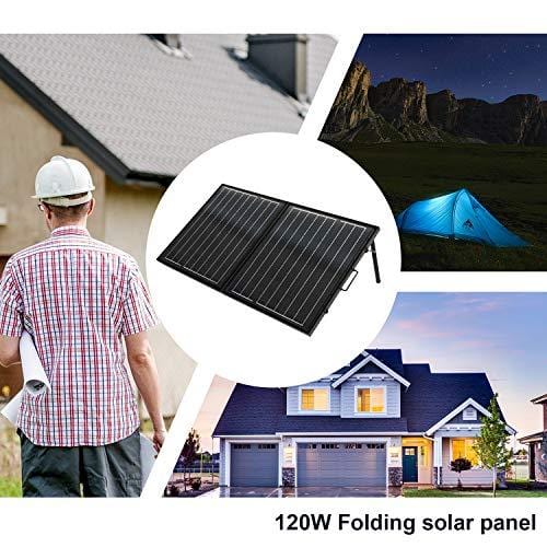 ECO-WORTHY 120 Watt 12Volt Off Grid Monocrystalline Portable Foldable Solar Panel Suitcase with Charge Controller