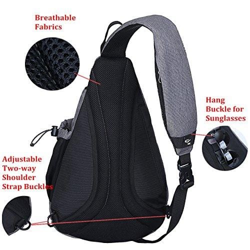 Pioneeryao 19'' Sling Bag Backpack Crossbody Bag Shoulder Bag (Purple)
