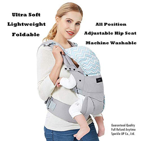 VananyBaby Carrier, 4-in-1 Convertible Soft Baby Carrier, Ergonomic Design, Breathable, Cotton, with Storage Bag & Hood, Front and Back for Infants to Toddlers Up to 36 Months (44lbs /15kgs),Grey