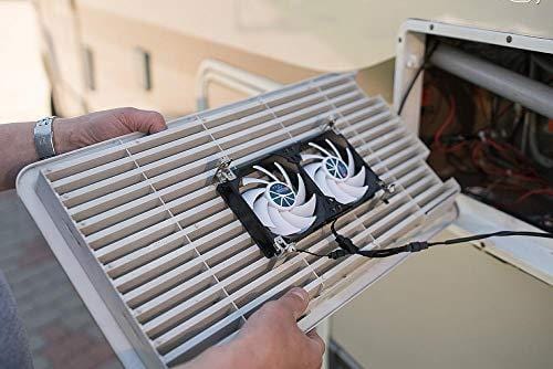 TITAN- 12V 120mm DC Double Rack Mount Ventilation Cooling fan for Fridge Vent and Ventilation Grille with Speed Controller (120mm) TTC-SC22(B)