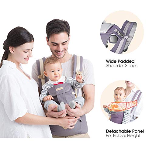 Unichart 360 All Carry Positions Baby Carrier Baby Hip Seat Carrier Perfect Baby Shower Gift (Grey)