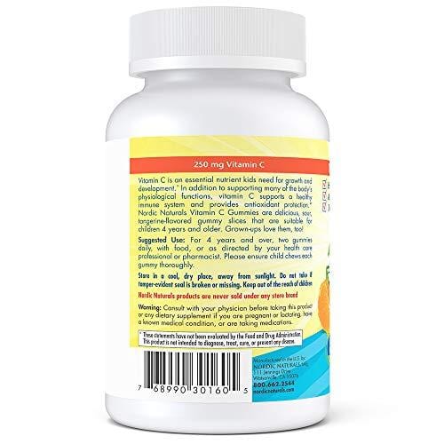 Nordic Naturals Vitamin C Gummies - Chewable Vitamin C Gummy Provides Immune System Support and Antioxidant Protection for Children and Adults*, Tangerine Flavor, 120 Count