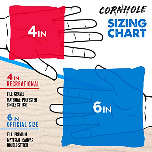 Franklin Sports Replacement Bean Bags for Cornhole - Includes 8 Bean Bags - 4 inch x 4 inch