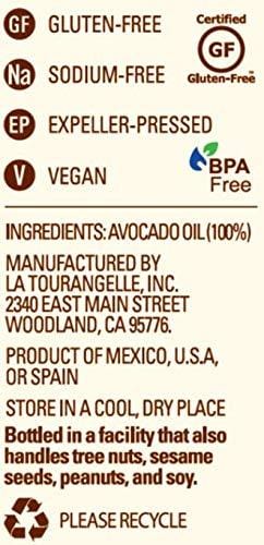 La Tourangelle Avocado Oil 16.9 Fl. Oz., All-Natural, Artisanal, Great for Salads, Fruit, Fish or Vegetables, Buttery Flavor