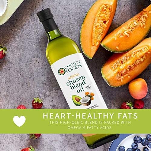 Chosen Foods Organic Chosen Blend Oil 1 L, Non-GMO for High-Heat Cooking, Baking, Frying, 490° F Smoke Point