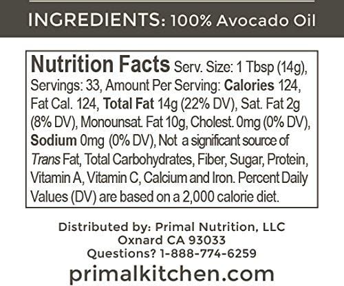 Primal Kitchen - Avocado Oil, Whole30 Approved, Paleo Friendly and Cold Pressed (16.9 oz)