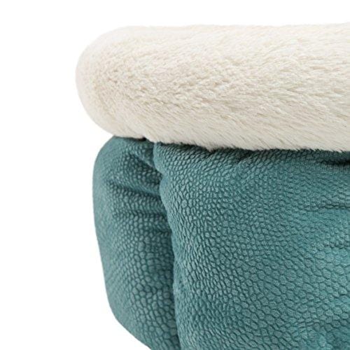 Best Friends by Sheri Small Cuddle Cup - Cozy, Comfortable Cat and Dog House Bed - High-Walls for Improved Sleep, Tidepool
