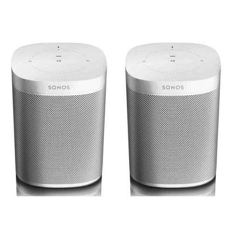 Sonos 2 Pack One (Gen 2) Smart Speaker with Built-in Alexa Voice Control, Wi-Fi, White
