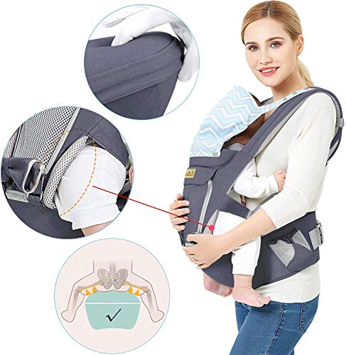Viedouce Baby Carrier with Seat Lightweight Child Carriers for Infant Toddler, Dark Gray